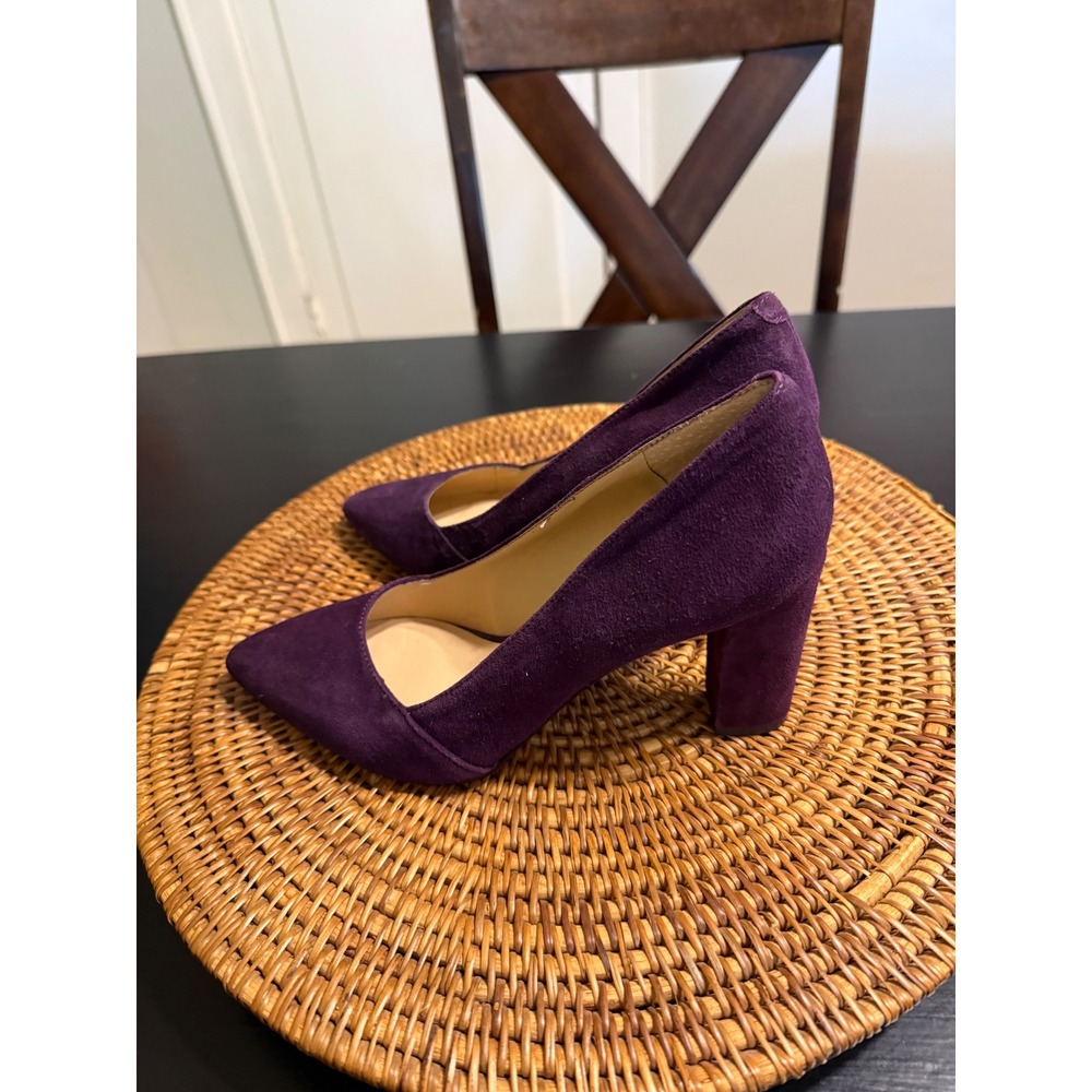 Franco Sarto Purple Suede Block Heel Pumps - Picture 7 of 8
